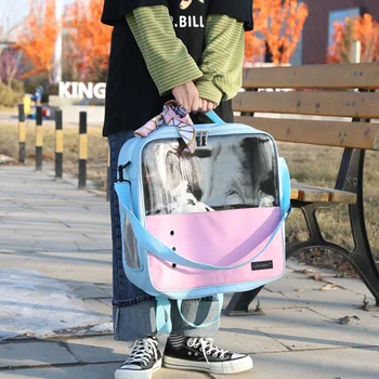 

New Pet Cat Carrier Dog Bag Backpack Double Color Transparent Fashion Outdoor Large Space Puppy Cat Backpack Mochila Para gato