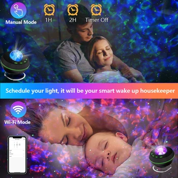 New WiFi Tuya Smart LED Star Galaxy Projector Ocean Wave Starry Sky Night Light Nebula Atmospher Lamp Blueteeth USB Music Player 4