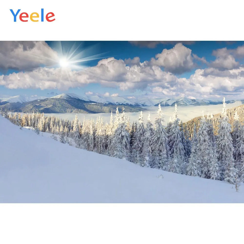 Фотофон Yeele с изображением пейзажа кровати зимнего снега горных деревьев персонализированные фотографические фоны для фотостудии