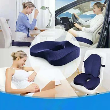 

Anti-Slip Orthopedic Memory Foam Cushion for Office Chair Car Wheelchair Back Support Sciatica Pain Tailbone Pain Relief