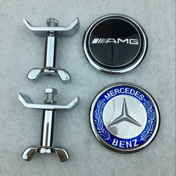 

1pcs Car Machine Cover Standard Flat Front car vertical mark For Mercedes Benz CLK CLA GLC E200 S200 S300 S350 C300 C200 A200