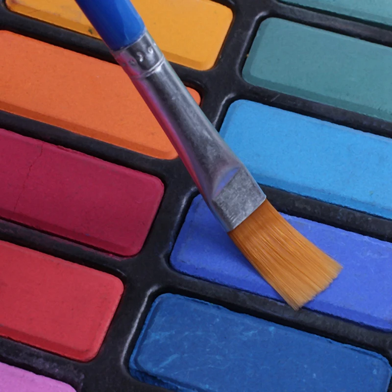 24 цвета Твердые акварельные краски пигменты таблетки набор с кисточкой и металлической коробке