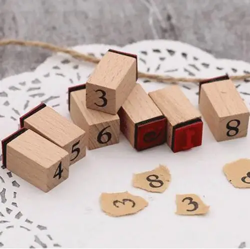 0 9 цифр студенческий Деревянный штамп DIY Деревянные Марки для скрапбукинга