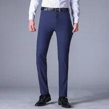 Новинка, Мужские приталенные деловые брюки для мужчин, Длинные мужские брюки, весна-осень, строгий костюм, брюки, плюс размер 29-40