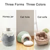 Winter Warm Cat Bed Plush Soft Portable Foldable Cute Cat House Cave Sleeping Bag Cushion Thickened Pet Bed Kittens Products ► Photo 3/6