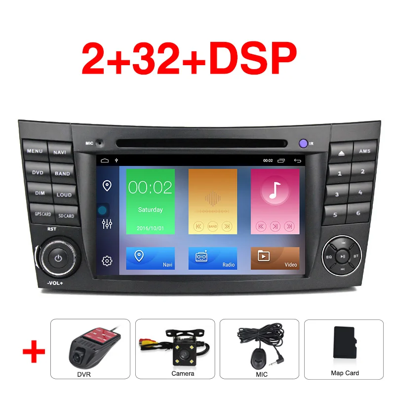 Navifly Android9 поддержка RDS 2 din Автомобильный dvd-плеер для Mercedes Benz e-класс W211 E200 E220 E300 E350 E240 E270 E280 CLS класс - Цвет: add dvr camera
