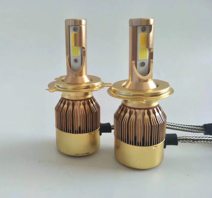 C6 Latest two color Auto headlight led H4 H7 H11 9004 9005 9006 with yellow /white light