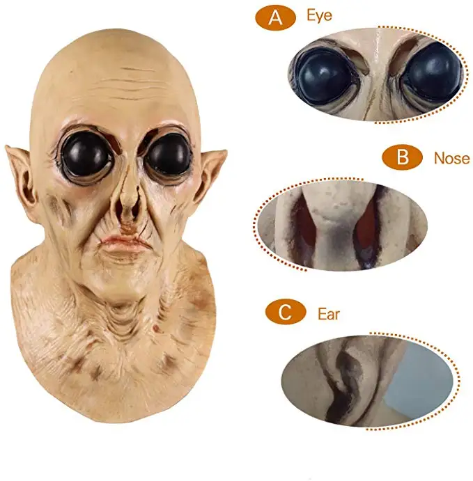 Molezu UFO Alien Mask латексная жуткая маска для Хэллоуина вечерние костюмы