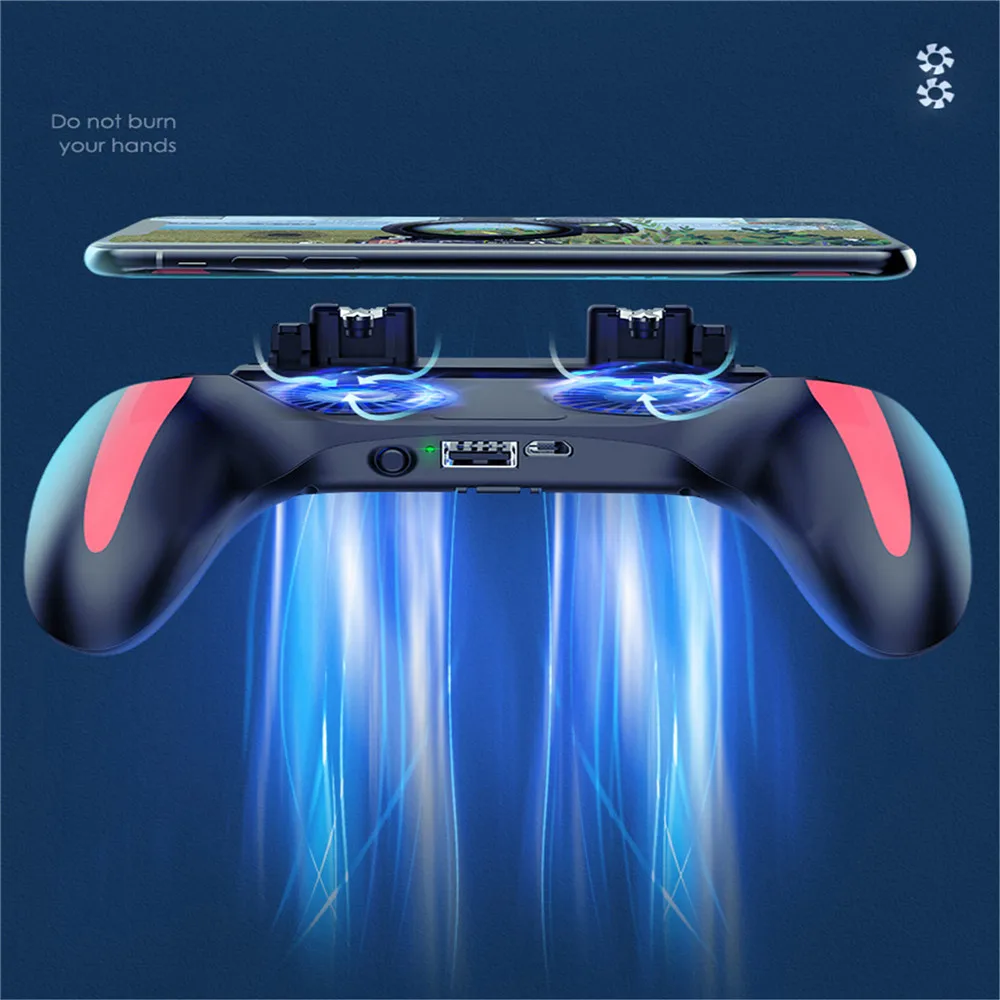 

PUBG Mobile Gamepad Double Fans Radiating Controller for iphone Android IOS Smart Phones L1R1 Joystick Trigger Button Gamepads