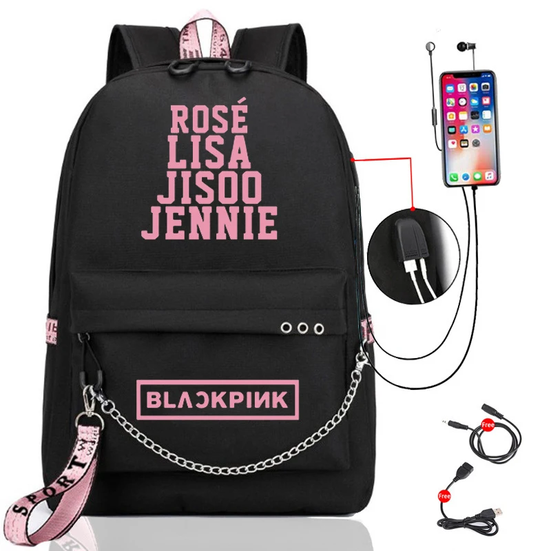 Mochila escolar para niñas, negra y rosa, impermeable, informal, para niños y mujeres