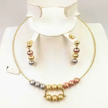 

HOT Fashion jewelry set Nigeria Dubai gold-color African bead jewelry wedding jewelry set african beads jewelry sets