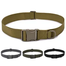 

Practical Outdoor Army Military Adjustable Fan Hook Loop Waistband Combat Canvas Duty Tactical Sports Belt With Plastic Buckle