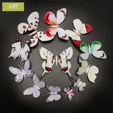 Model Butterfly Manufacturers Direct Selling Single Layer White Wall Stickers Butterfly Set White Flowers Wall Decoration Living