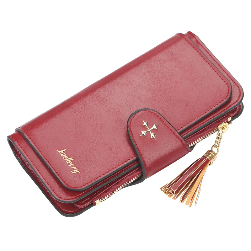 

2019 New oil max leather Women wallet designer long hasp wallet with zipper coin pocket female card purse fashion clutch wallet