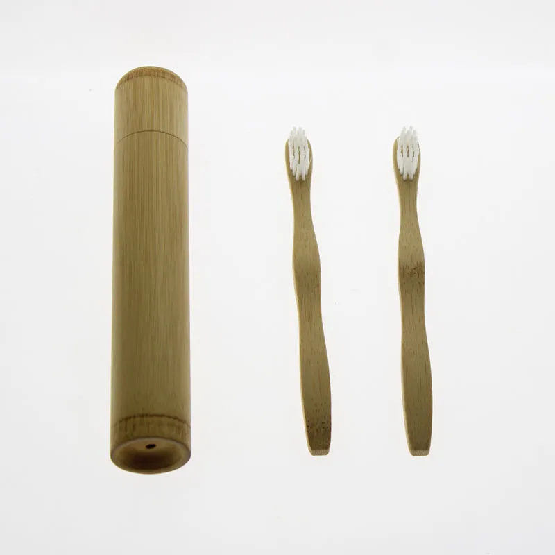 Экологически чистый дорожный домашний отель детский инструмент для ухода за полостью рта бамбуковый держатель для зубных щеток чехол коробка с 2 зубными щетками