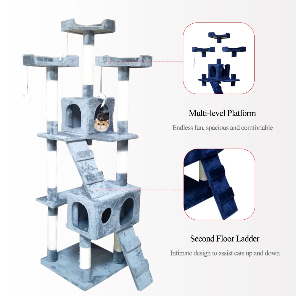 - Multilayer Cat Climbing Tree Scratching Post Board Frame Luxury Cats Tower Toy Jumping Platform Pet Furniture rascador gato