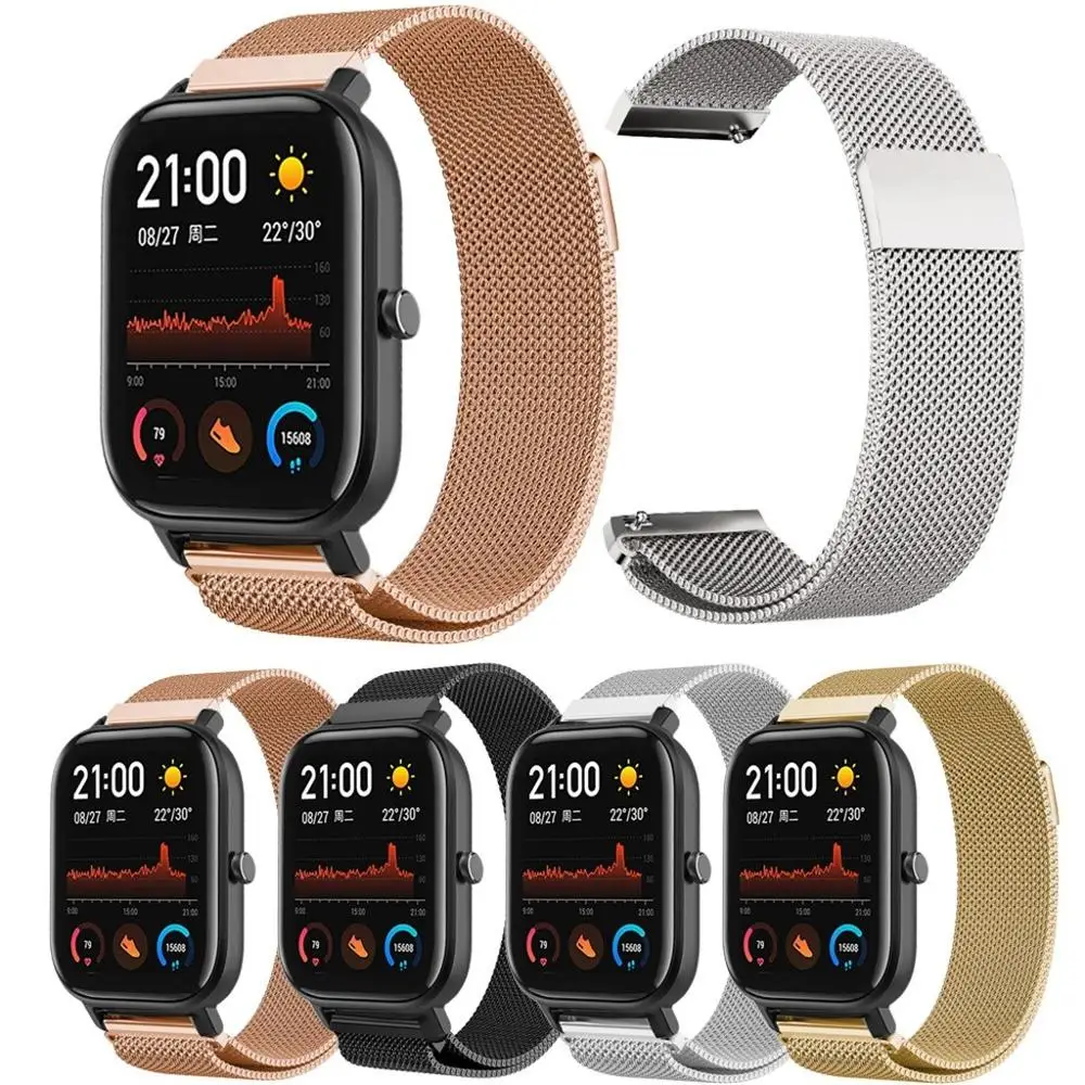 20 мм металлический ремешок-браслет для Xiaomi Huami Amazfit GTS Смарт-часы ремешок из нержавеющей стали сменный ремешок для Amazfit Bip Youth