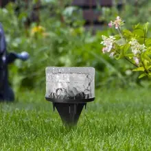 Горячая Распродажа. Энергосберегающий светодиодный светильник с круглым стеклом на солнечной батарее. Садовый наземный светильник. Уличный светильник для газона