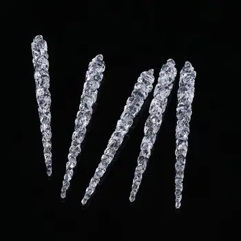 

10pcs Acrylic Transparent Icicle Pendant Christmas Tree Hanging Ornament DIY Accessory Christmas Party Decoration for Home