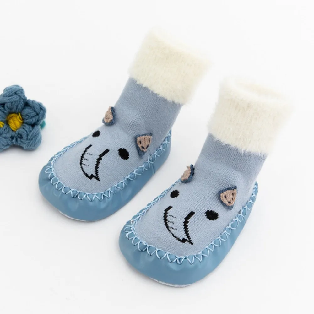 Зимние носки для малышей Одежда для мальчиков и девочек Chaussette Enfant, хлопковые детские гетры, детские носки-тапочки нескользящие носки для малышей A40