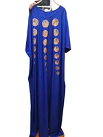 New African Women's Clothing Dashiki Abaya Fashion Sequins Embroidery Christmas Flower Loose Dress Free Size 4