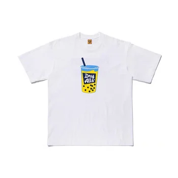 

2020 Summer Style Human Made Milky Tea Printed T-Shirt Men Women Couples Tees Oversized 100% Cotton T Shirt Men