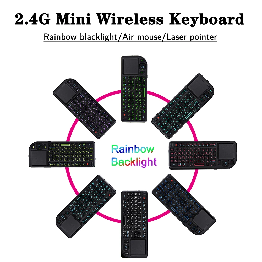 Kebidumei-teclado sem Fio em 2.4g rf com Touchpad Mouse para pc Notebook Smart tv Box Novo de Alta Qualidade - Imagem 3
