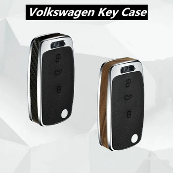 

Wood/Carbon Fiber key case cover shell holder for vw Jetta Golf Bora POLO Passat For Skoda Octavia A5 Fabia SEAT Ibiza Leon