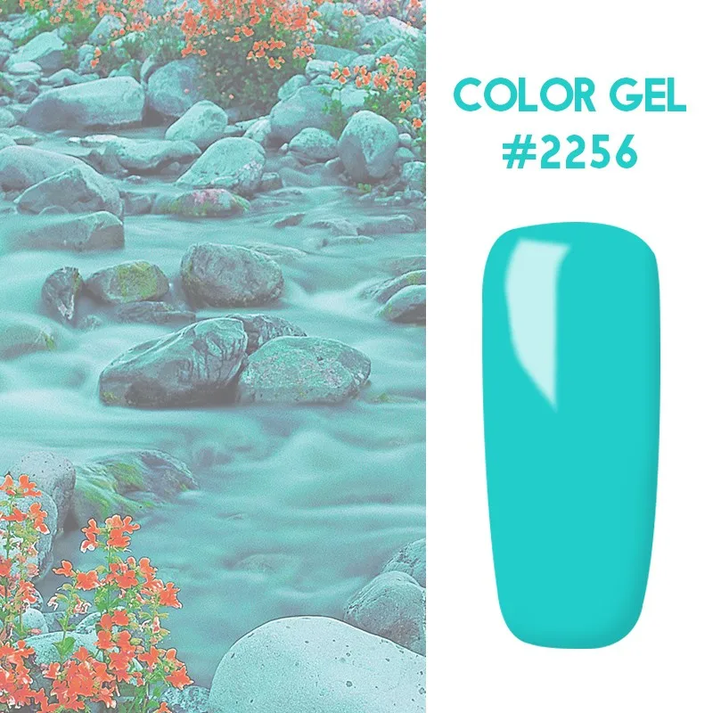 Гель-краска для ногтей, чистый цвет, УФ-гель для ногтей, впитывается, 52 Цвета, блестящий дизайн ногтей, светодиодный гель для ногтей, радужная краска, 5 мл, Гель-лак для ногтей - Цвет: 2256
