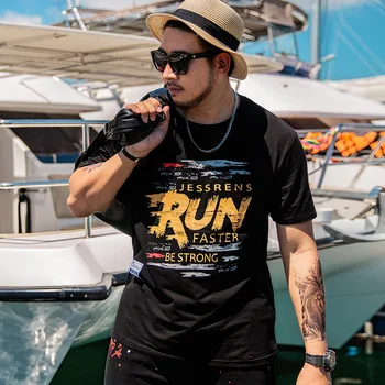 

GONTHWID Original Men's T-shirt Short-sleeved New Thin Section Trending Base Clothes Large Size Korean Printing