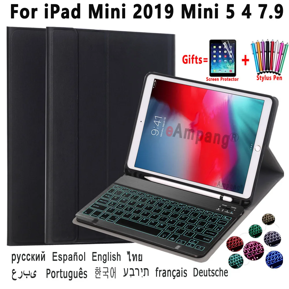 Чехол для Apple iPad Mini 2019 5 4 7 9 с подсветкой беспроводная клавиатура съемный чехол из