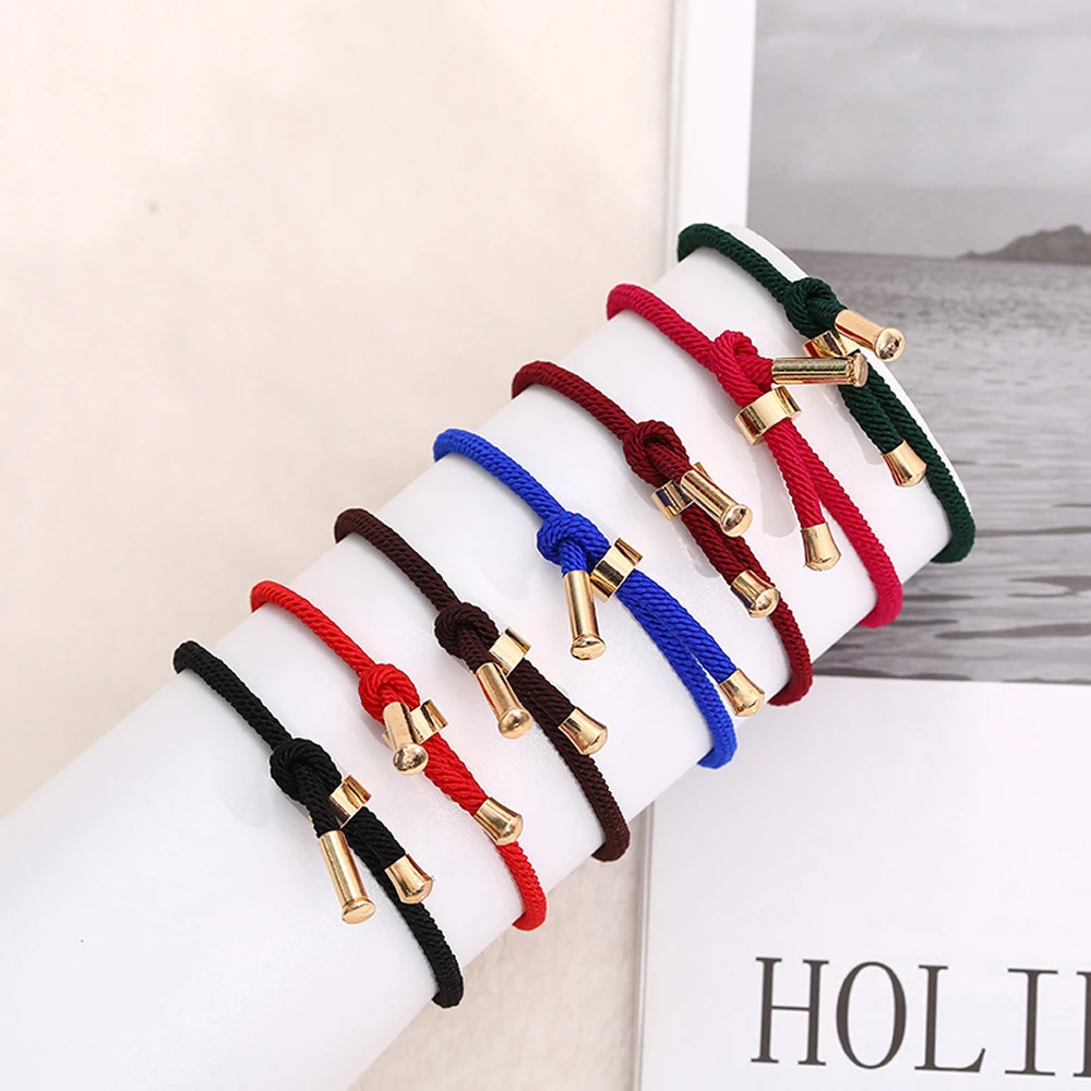 Adjustable Thread Bracelet Lucky Red Green Colorful Handmade Rope Bracelets Women Men Couples DIY Jewelry Making Accessories - Image 3