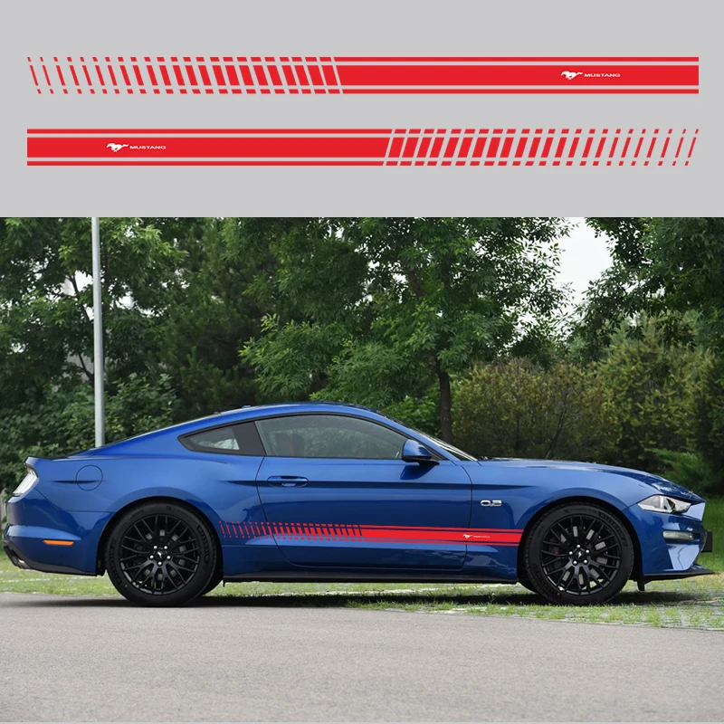 Аксессуары для Ford Mustang, виниловая переводная наклейка, графика, спорт, боковая наклейка s, автомобильный Стайлинг, 4 шт