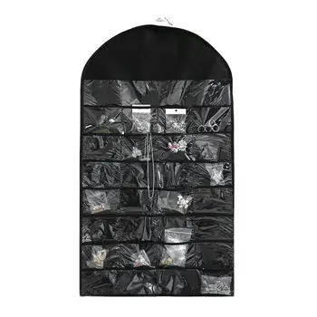 

32 Slots Double Sided Jewelry Hanging Organizer Earrings Necklace Holder Bag BU