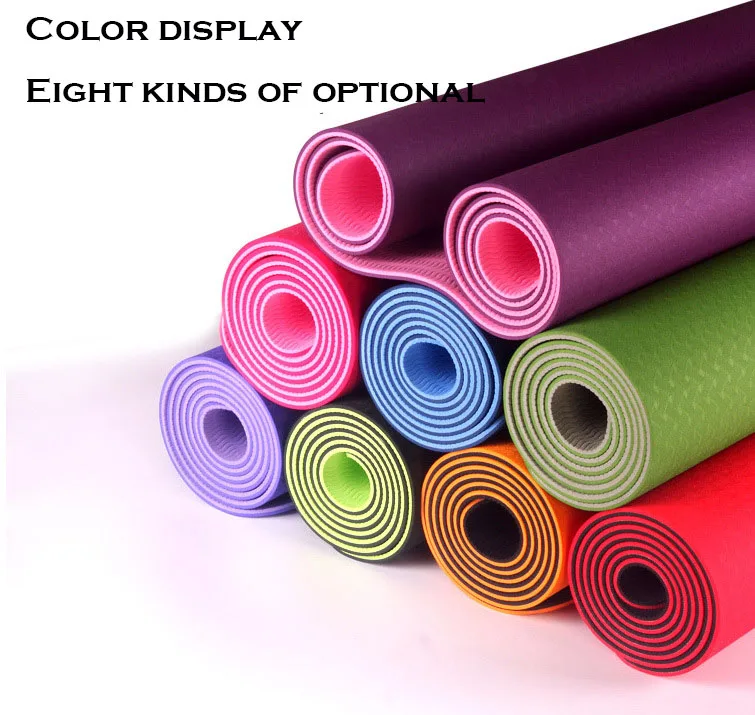 

183*61*0.6cm TPE Yoga Mat For Beginner Environmental Fitness Exercise Pilates Mat Lamination Multi color Carpet Gym Colchonete