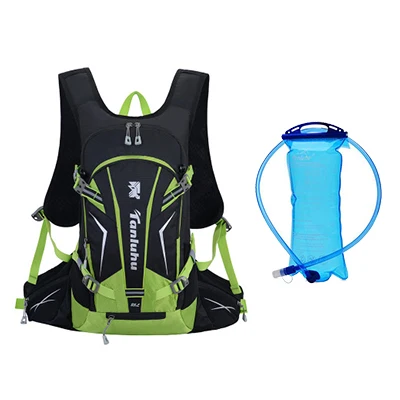 green with water bag 18L велосипедная сумка, водонепроницаемая, Оксфорд, для альпинизма, пешего туризма, велоспорта, для езды на велосипеде, сумка для гидратации, рюкзак для бега - Цвет: green with water bag