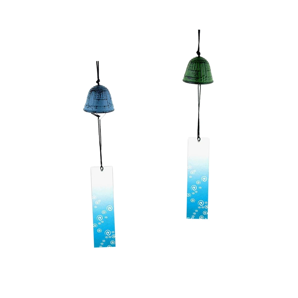 2pcs Traditional Japanese Iwachu Cast Iron Bell Wind Chimes Patio Decoration