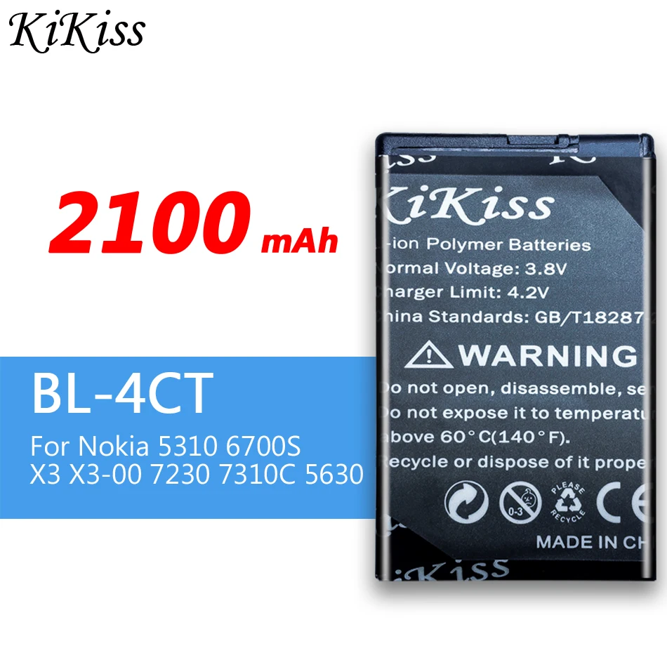 2100 мА/ч большая Мощность Батарея BL-4CT BL4CT BL 4CT для Nokia 5310 6700S X3 X3-00 7230 7310C 5630 2720 2720A 7210C