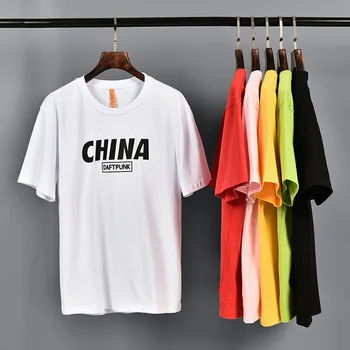 

ZHIJING 2020 Spring and Summer New Style Street Printed Pure Cotton Loose-Fit Men Short sleeved clothes men t shirt