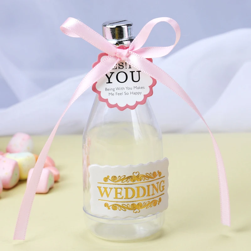 

12pcs Candy bottles Plastic Fillable Champagne Shaped Box Home Wedding