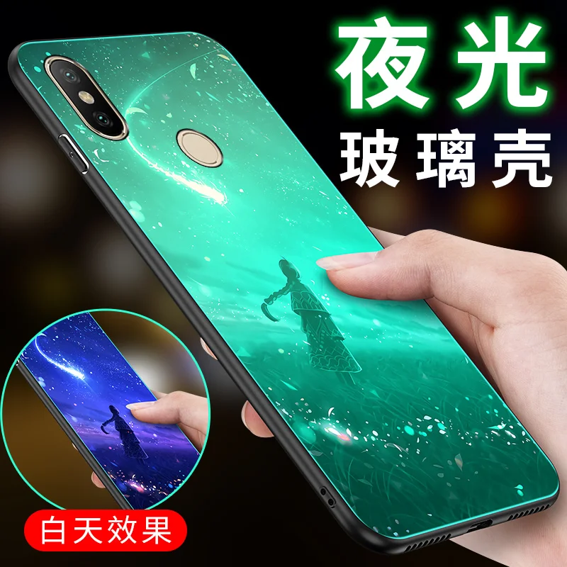SemgCeKen светящийся чехол из закаленного стекла для Xiaomi Redmi Note 7 8 pro 8pro 7s 7pro note7 note8 3d роскошный чехол для телефона