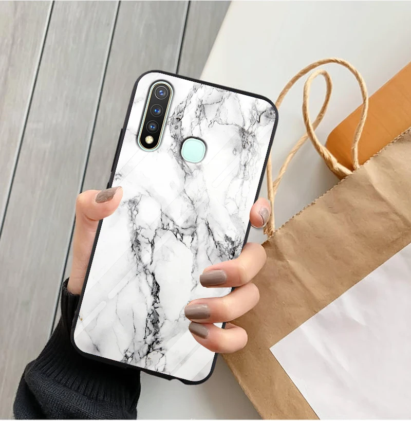 ДЛЯ Vivo Y19 чехол 6,53 ''закаленное стекло твердая задняя крышка для Vivo Y19 чехол Y 19 полный защитный чехол для телефона s силиконовый бампер