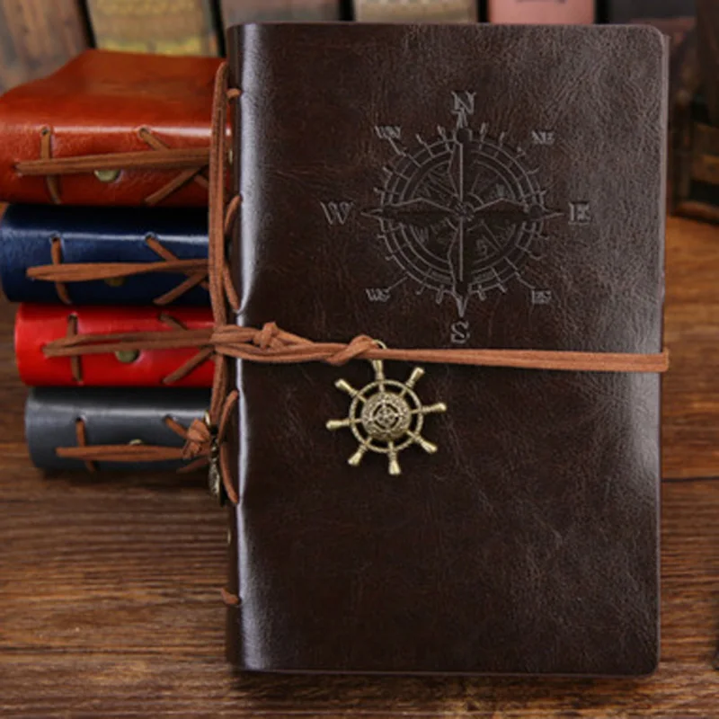 

Vintage Fashion Retro Journal Travel Leather Notepad Notebook Blank Diary Memo