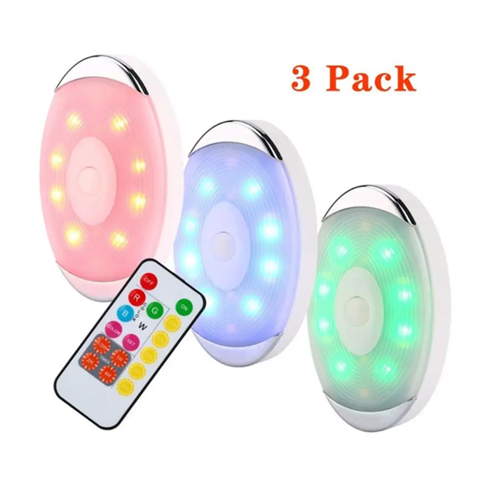 3 6 Pcs Wireless Color Changing Led Lights With Remote Control 3 6 Pcs Wireless Color Changing Led
