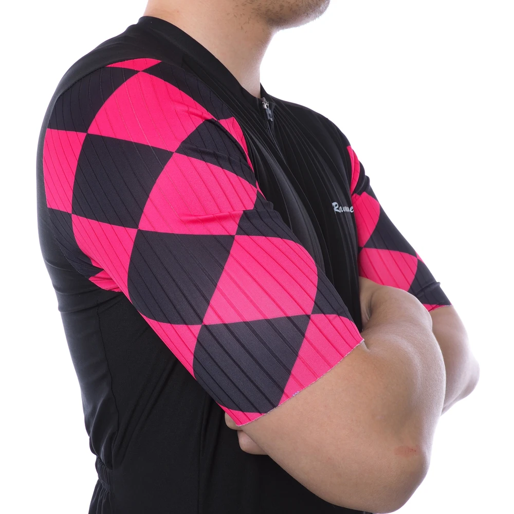 Racmmer мужские велосипедные Джерси PRO AERO с коротким рукавом Maillot Ciclismo Hombre Mtb велосипед Джерси рубашка черный Джерси