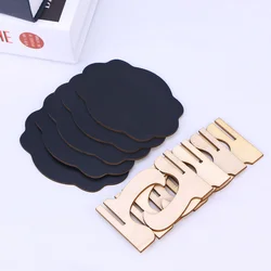 Mini placas de quadro dos pces com suporte para sinais de placa de mensagem sinal do lugar da mesa do jantar do casamento (forma da nuvem, preto)