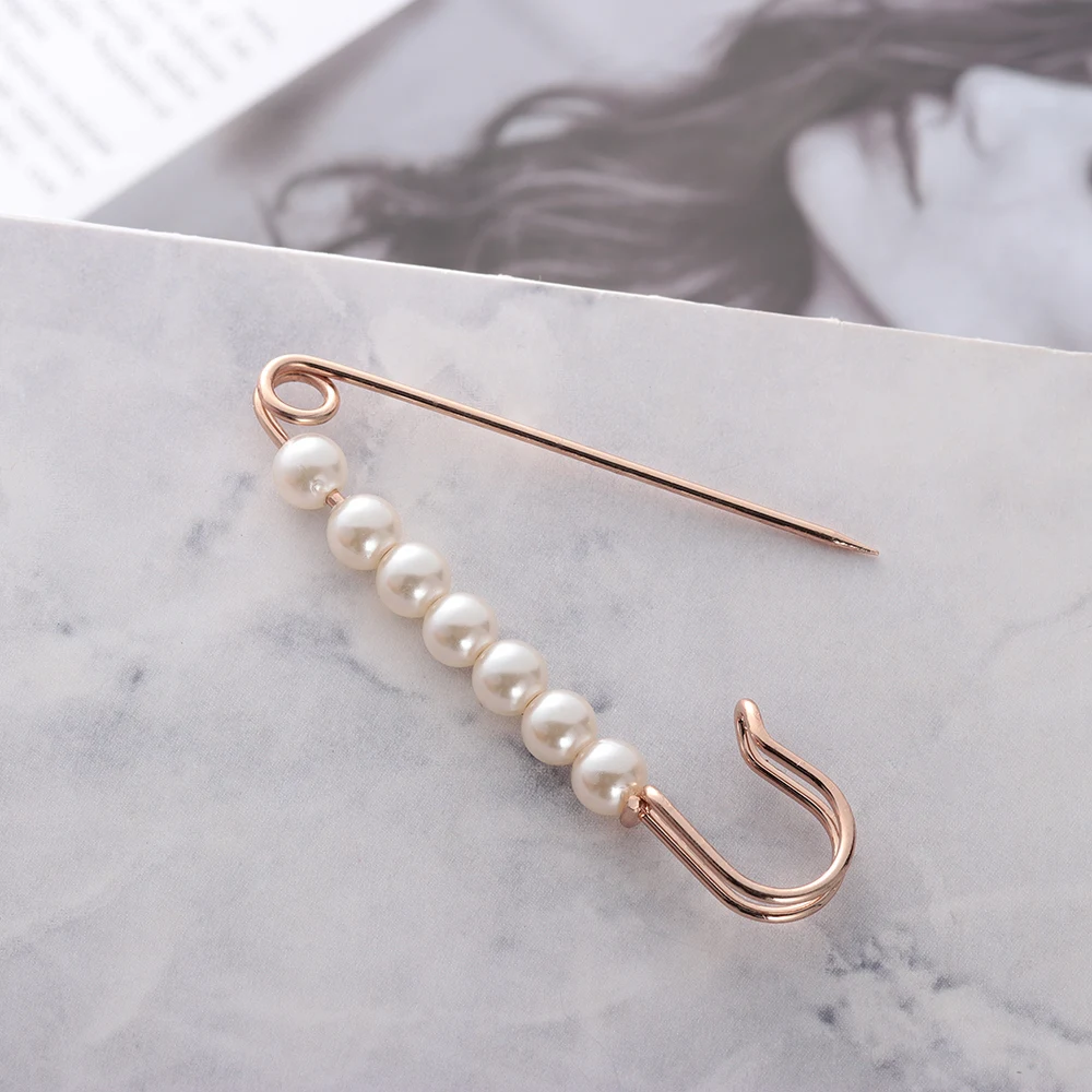 1 шт. новая практичная двойная брошь с искусственным жемчугом булавка для женщин