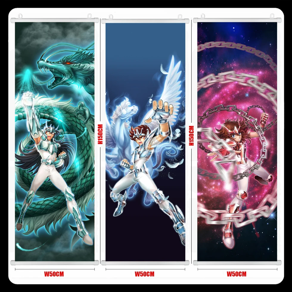 Аниме/Saint Seiya/Shiryu/Hyoga/Shun/Ikki/Athena Красивая висячая картина/постер/Тканевая