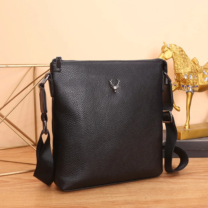 Kaisiludi Leather Messenger bag man bag fashion shoulder bag cowhide vertical man bag business casual