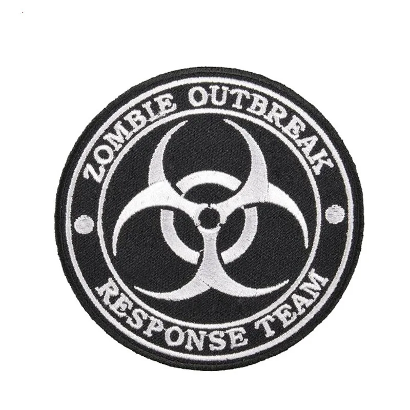 Zombie Outbreak Response Team Patches for clothing Embroidery letter patches Tactical Military Emblemas Biohazard applique bagde (2)